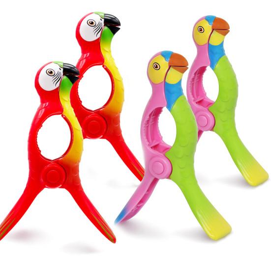 2 шт. Зажимы для одежды Большое зажимное усилие Многоразовые большие челюсти Мультяшная форма Маленькая фиксация зубов Полотенце Утолщенные домашние зажимы для проветривания носков Пляжный аксессуар