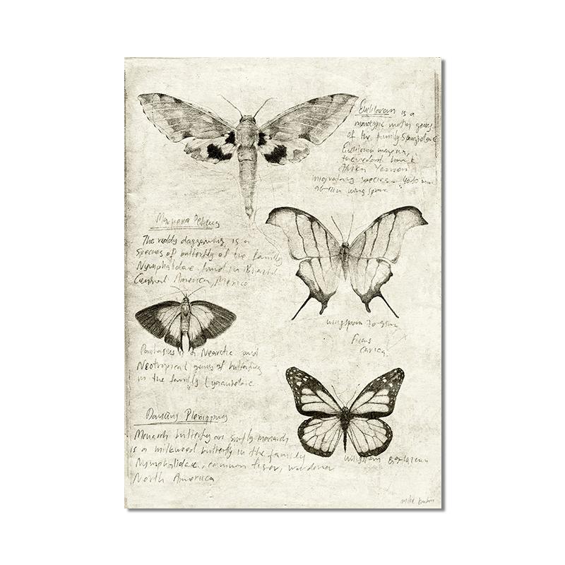 Винтажная лиса, бабочка, олень, насекомое, нота, ретро постер, грибы, холст, картина, настенная живопись, принт, настенные панно для декора гостиной