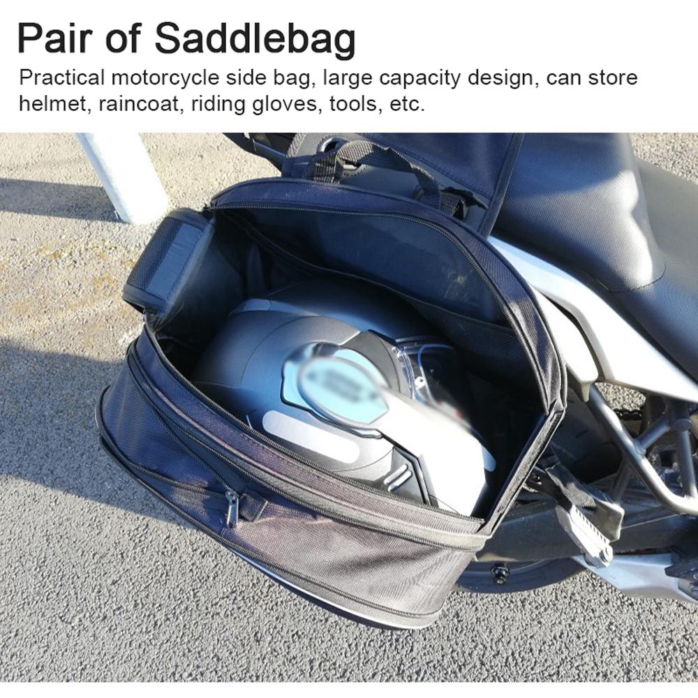 Мотоциклетная седельная сумка, велосипедная боковая сумка, универсальный задний органайзер для хранения 36-58 л с водонепроницаемым чехлом
