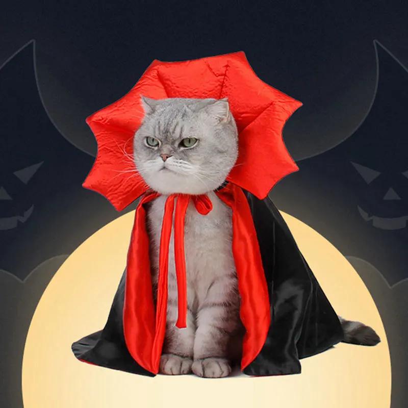 Новый забавный костюм на Хэллоуин для собаки Костюмы для собак и кошек для маленьких собак Косплей Плащ вампира Одежда для собак и кошек Плащ Товары для домашних животных