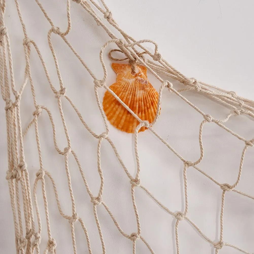 Beautifully Handcrafted With Shells Fish Net Decoration Craft Projects Note Package Content Decorative Background