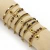 Gold Plated Stainless Steel Tiger Eye & Crushed Stone Beaded Bracelet for Women - Retro Luxury Jewelry