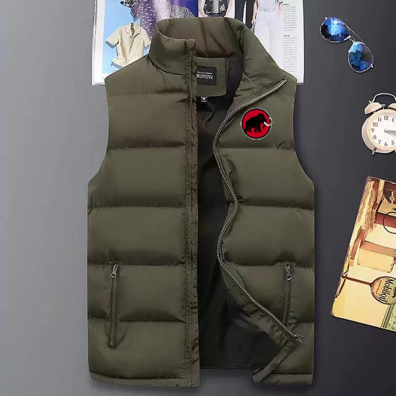 Мужская жилетка, теплая куртка без рукавов, зимняя водонепроницаемая куртка на молнии, осенний повседневный жилет с воротником-стойкой, хлопковая куртка