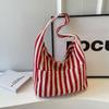 Ленивый ветер холщовая сумка женская сумка большой вместимости 2024 новая весенняя полосатая контрастная цветная литературная сумка через плечо