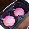 2PCS Heart Shape Car Diamond Coaster Water Cup Slot Non-Slip Mat Silica Pad Cup Holder Mat Auto Interior Decoration