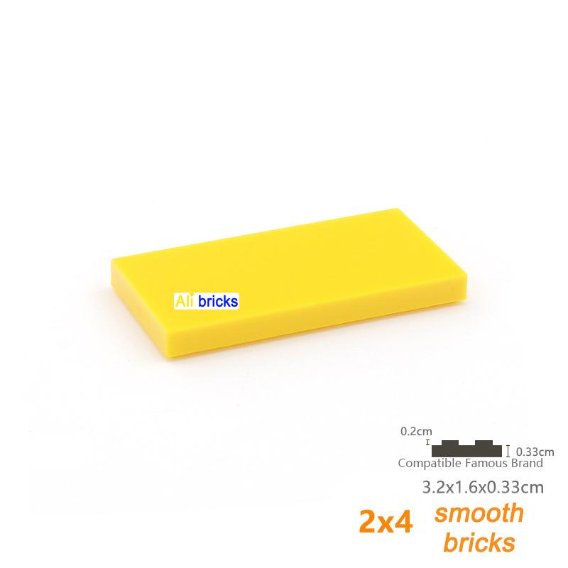 20 шт. DIY Строительные блоки Фигурки Кирпичики Гладкие 2x4 Обучающие Креативные Размер Совместимый с 87079 Пластиковые Игрушки для Детей