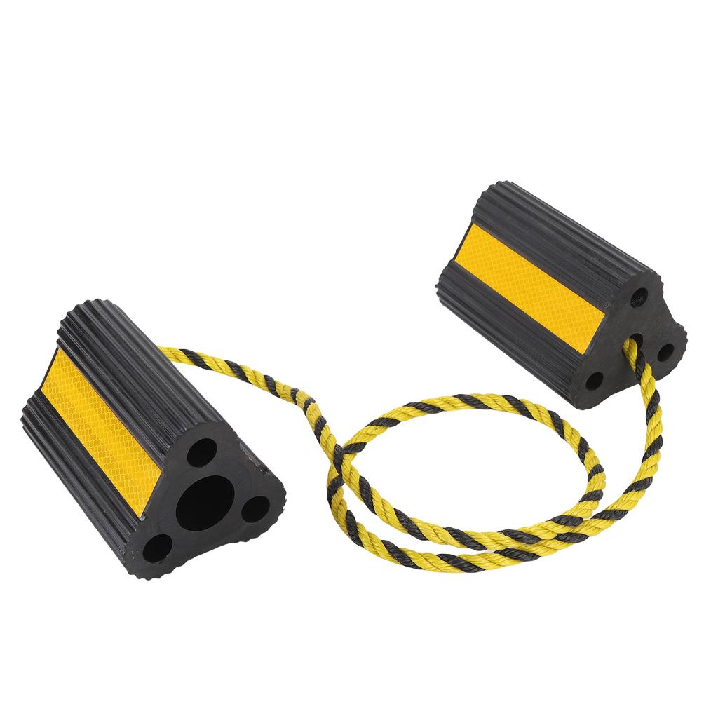 Противооткатные упоры для колес Сверхпрочные резиновые блоки для колес Противоскользящие блоки-стопоры для шин с веревкой и светоотражающими полосами для прицепов