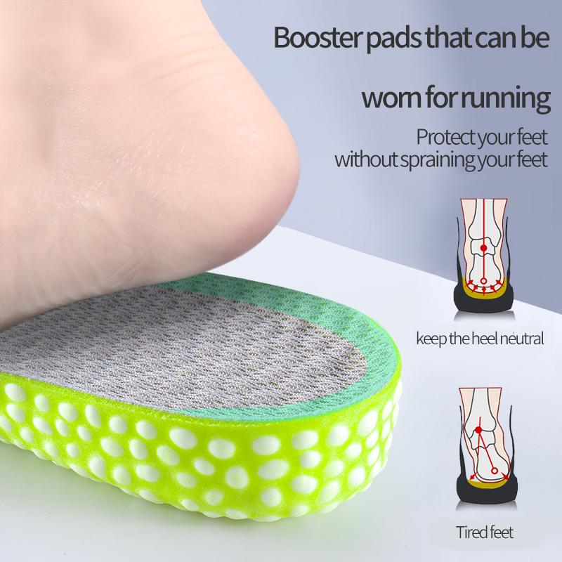 NO.8 Heightening Running Insole for Shoes PU Popped Rice Particle Foam Breathable Soft Hiking Protects Knees Templates Feet Men Women