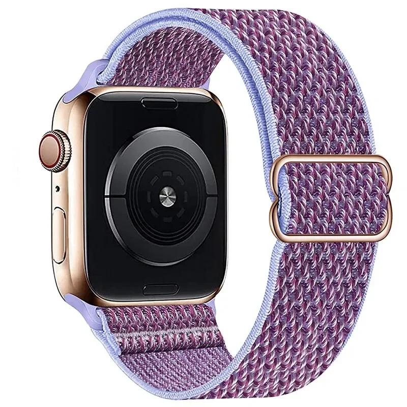 Эластичный нейлоновый ремешок для Apple Watch ultra 2 49 мм Series 9/8/7 41 мм 45 мм 38/42-40 мм/44 мм Богемский браслет ремешок для iWatch 6 5 4 3 Se