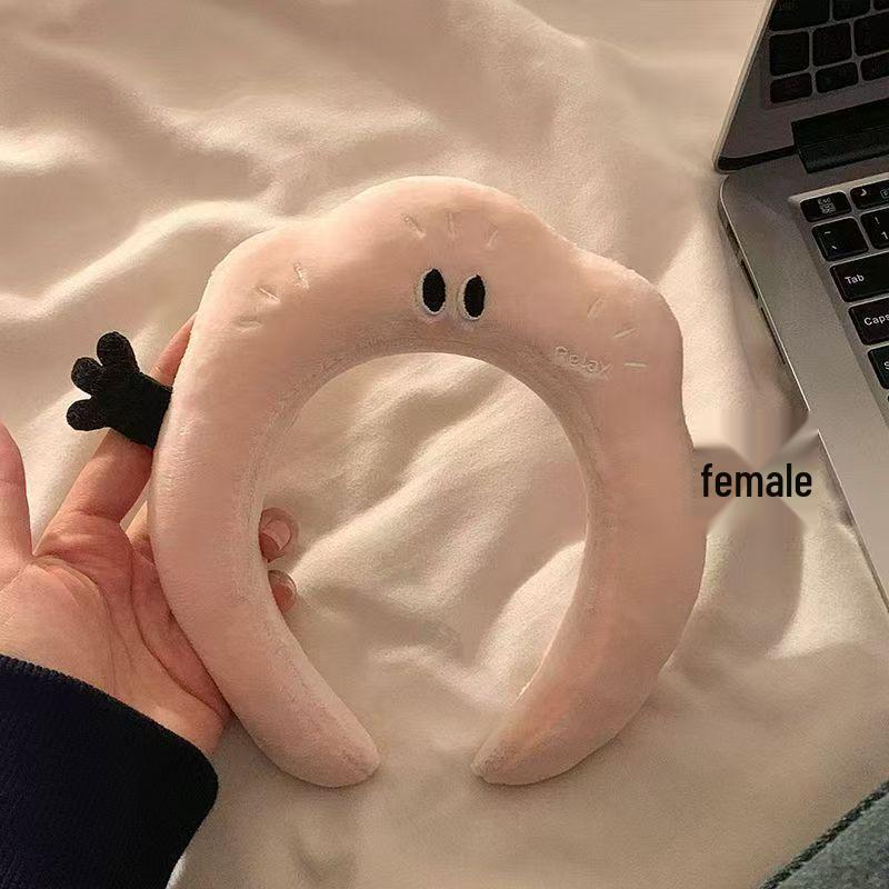 Retro Leopard Print Plush Headband - Non-Slip, Korean Style for Women, Perfect for Autumn and Winter Face Washing