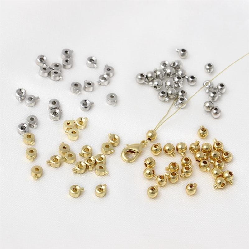 Set of 20 Round Bracelet Connector Clasps Positioning Bead for Necklaces Fashionable Spacer Beads for Jewelry Making