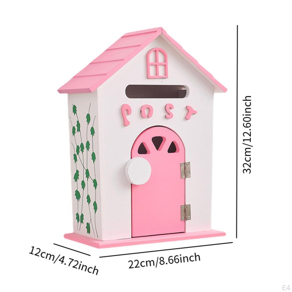 Lockable Wooden Wall Mounted Mailbox for Communications, Reviews, Home, School, Front Door