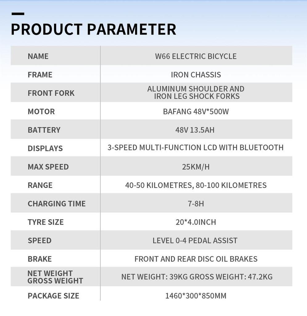 Onesport W66 20-inch Wide Tire Adult Electric Bike with 48V 13.5Ah Battery, 180kg Load Capacity, IPX4 Waterproof, Suitable for Urban Commuting
