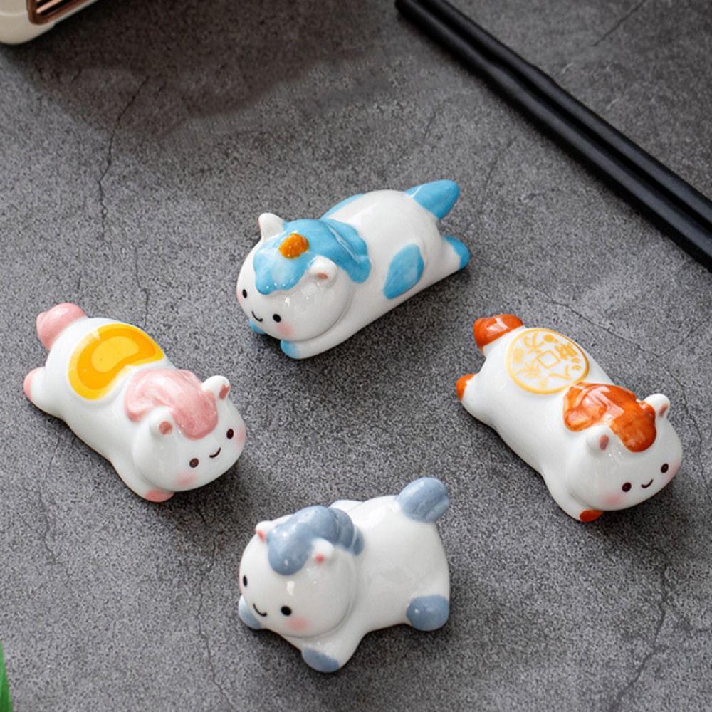 Мультяшная подставка для палочек для еды Керамическая подставка для ложек Легко моющаяся подставка для палочек Столовая посуда