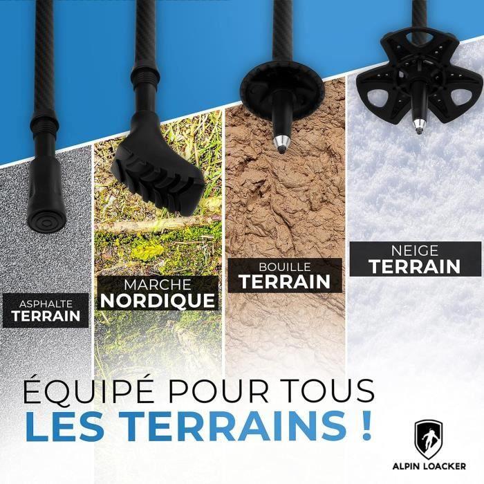 Bâtons de randonnée Alpin Loacker Carbon Pro Series - Aluminium - Noir - 100-120 cm - 291 g