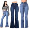 2024 European And American Women'S High Waisted Nail Buckle Wide Leg Jeans For Women