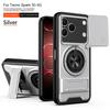 KEYSION Магнитный чехол для телефона TECNO Spark 50 4G 5G с защитой шторкой камеры, вертикальной подставкой-кольцом, противоударной задней крышкой