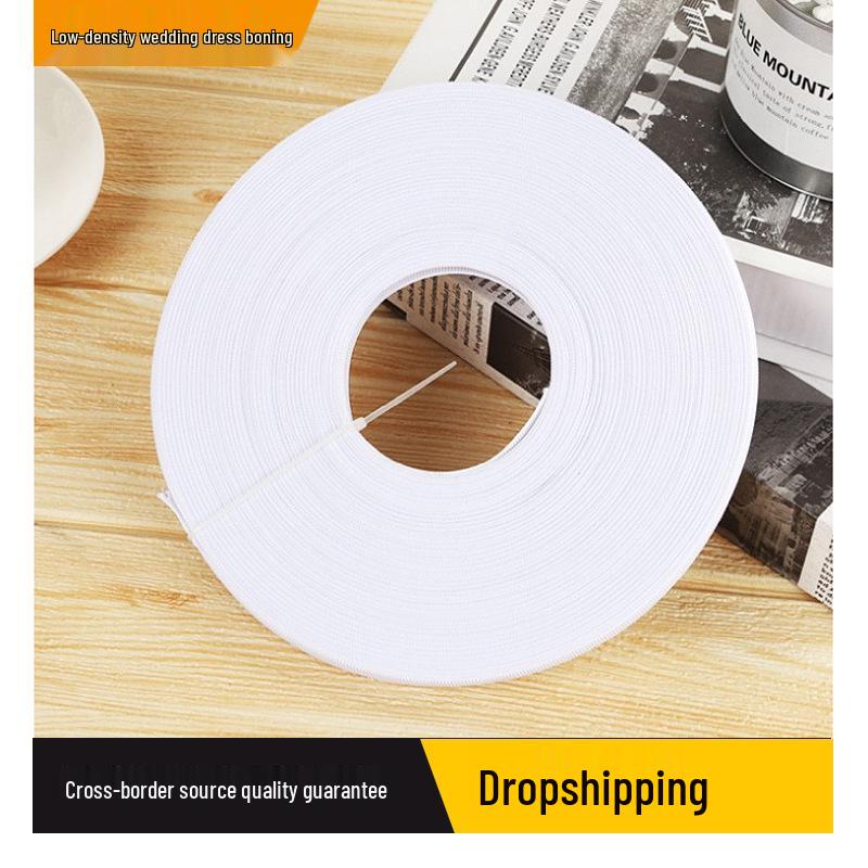 6M Sewable Low-Density Taiwan Fish Bone Trim for Wedding and Evening Gowns - Soft Polyester Shaping Strip