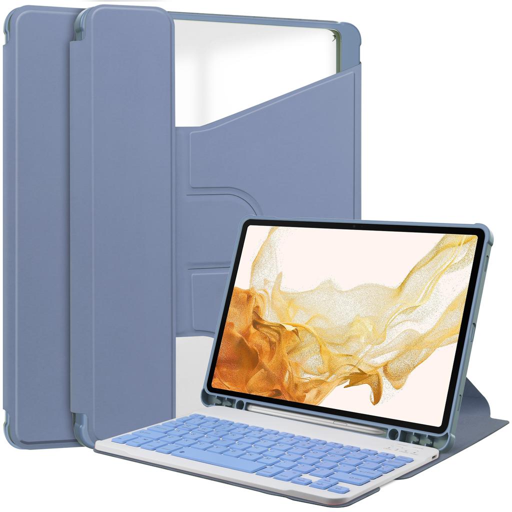 Чехол для Samsung Galaxy Tab S10 Plus 360° Вращающаяся подставка ПУ кожа+Акрил Чехол для планшета (Без клавиатуры)