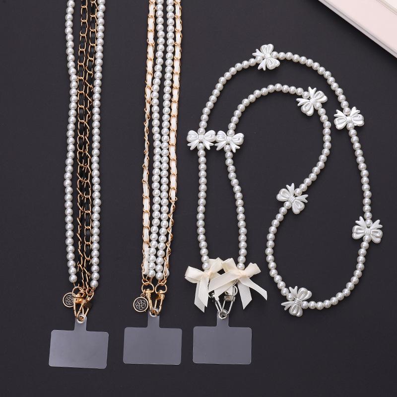 Pearl Mobile Phone Chain Necklace - Crossbody Lanyard for Women
