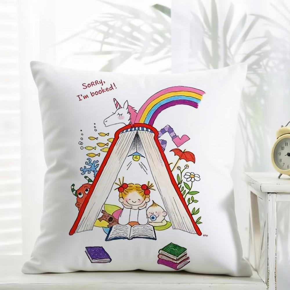 CCoco and Wondrous Gang Cushion Cover Daily Washable Linen Pillowcase Soft for Sofa Bed Home Room Decor