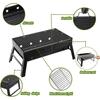 Barbecue portable pliable à charbon de bois jetable en acier inoxydable pour le camping, le jardin, le pique-nique, la plage [587]