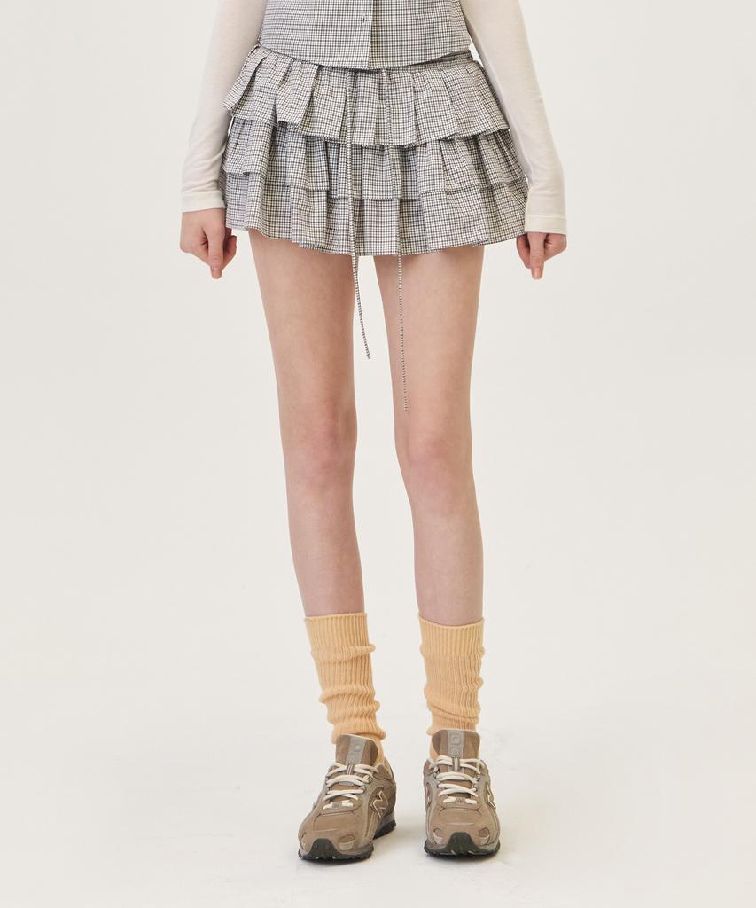 Grove Blaine Check Skirt (Brown)