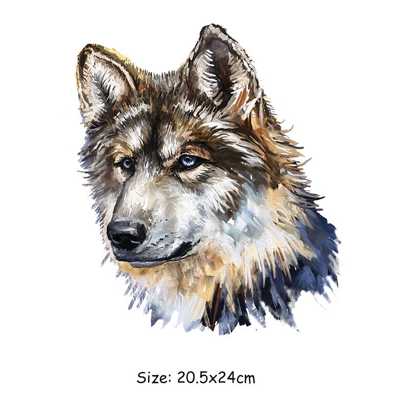 Наклейки на одежду с героями мультфильмов, термопресс, винил A-уровня, моющиеся аппликации, аксессуар для волка, собаки, наклейки в полоску, нашивки, значки