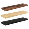 2Pcs/Set Wooden Floating Shelves Wall Mounted Storage Display Shelves Rustic Floating Wall Shelves for Bathroom Bedroom Living Room Kitchen Decor