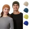 Integrated Straight Edge Knitted Hat, New Autumn and Winter Thickened Warm Cycling Ear Protection Hat, Solid Color Headgear