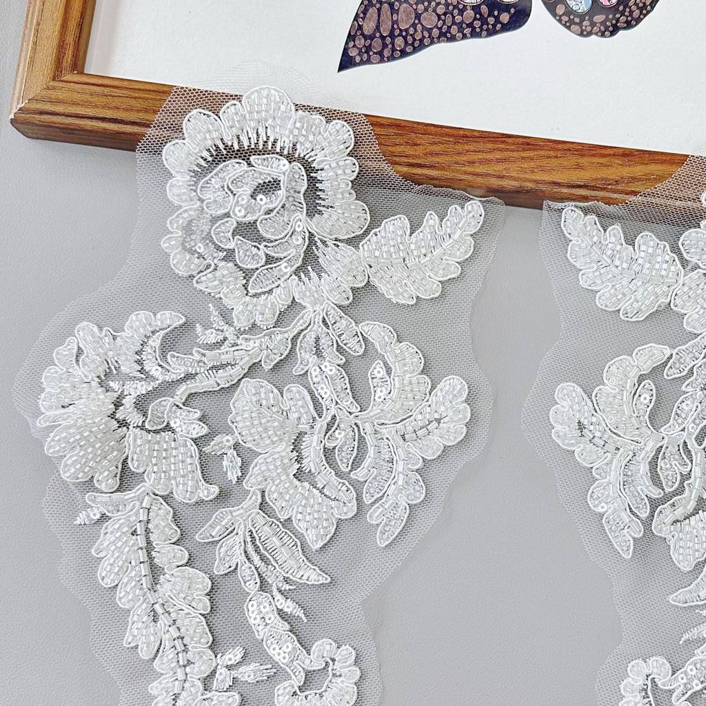 Lace Pair Wedding Headgear Evening Dress Car Bone Embroidery Handmade Diy Jewelry Clothing Accessories Lace Cloth Sticker