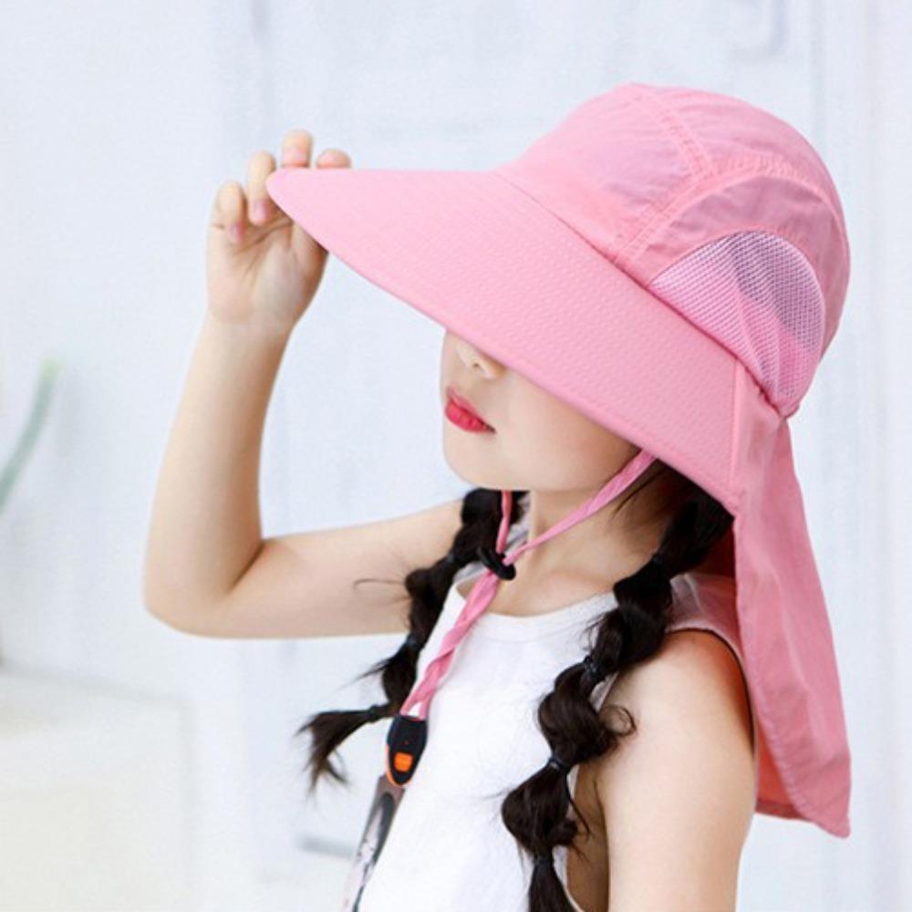 Fashion Kids Sun Hat UV Protection Broad Brim Bucket Hat Casual Summer Cap with Whistle  Summer