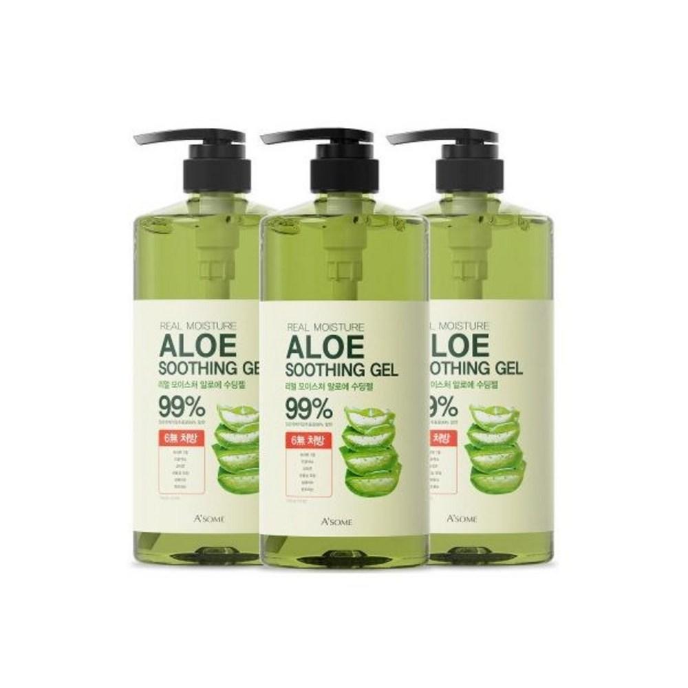 ASOME Real Moisture Успокаивающий гель с алоэ 99% Увлажняющий крем 1000 мл