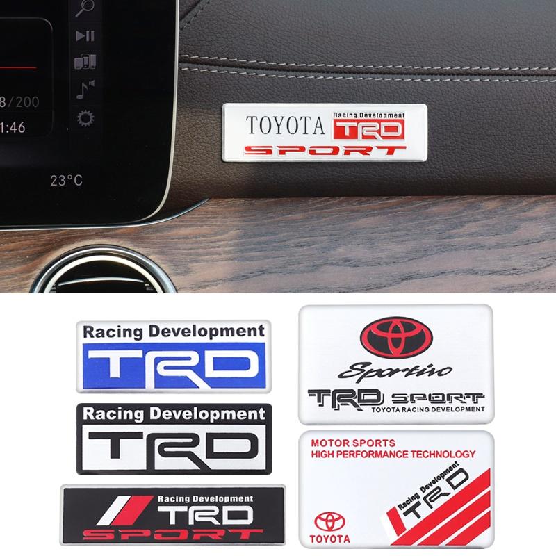 Tyre Valve Core 1Pcs Car Badge Sticker Toyota Auto Trunk Metal Stickers For Toyota Gazoo Racing TRD Corolla Yaris Chr Auris