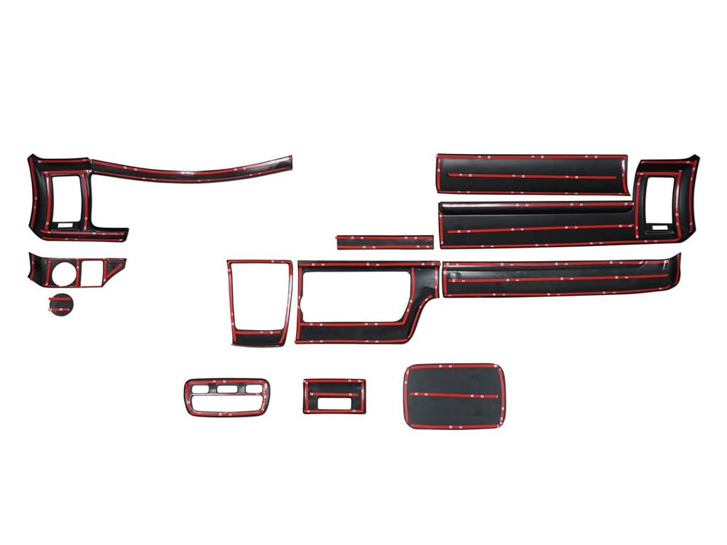 Dark Prime Interior 13 Black Mahogany Wood Grain for Toyota Hiace 200 Series Standard Panel, Panels, (4th, 5th, 6th, 7th, 8th, S-GL, Body)