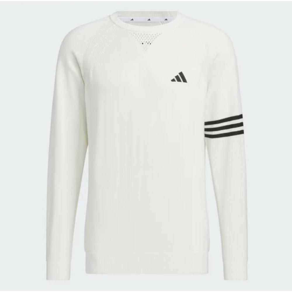 Adidas Golf 24 YearS SS Men S Knit 3S Long Sleeve Pullover Sweater In9049 White