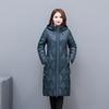Зимняя длинная куртка для женщин среднего возраста с капюшоном, повседневное утолщенное теплое хлопковое стеганое пальто, женские парки, зимнее пальто