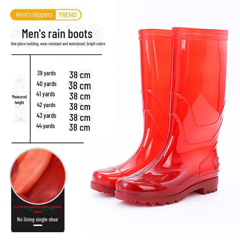 Бесплатная доставка: Мужские высокие резиновые сапоги, теплая сетка, нескользящие, износостойкие, строительные, с длинным берцем, резиновые водолазные сапоги.