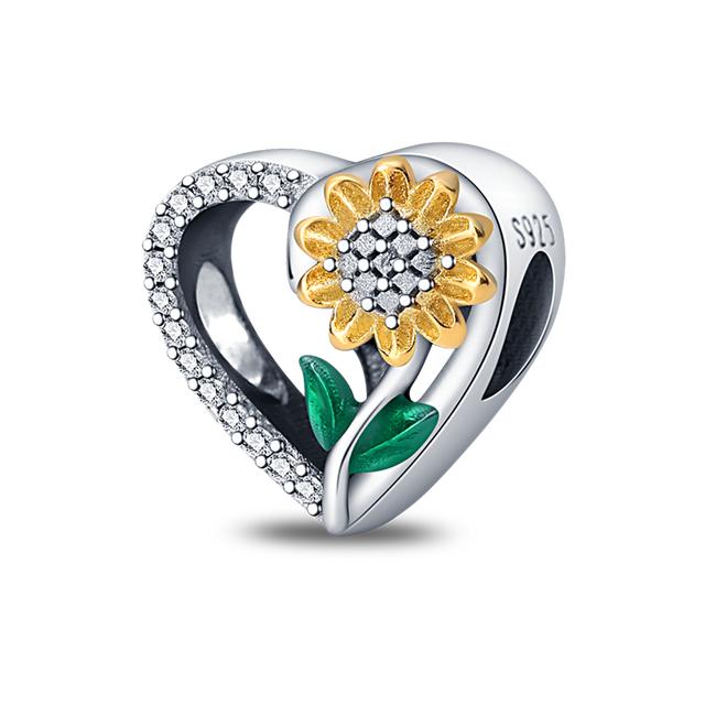 Heart Shape 925 Silver Family Lover Affection Pendant Charm Beads Fit Woman's Cute Bracelet DIY Jewelry For Women