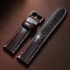 Oil Wax Calfskin Leather Watchband Soft Material Watch Band Retro Wrist Strap 18mm 20mm 22mm With Silver Stainless Steel Buckle