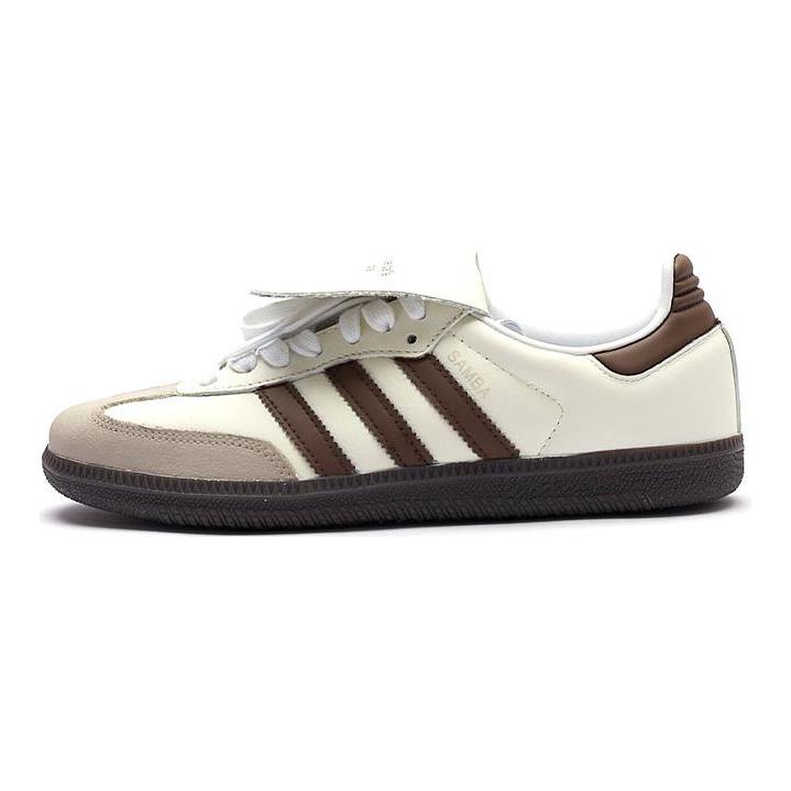 adidas Оригинальные Samba Нескользящие Устойчивые к истиранию Низкие Кеды для скейтборда Унисекс Бежевый Коричневый IG1024(Команда15-)