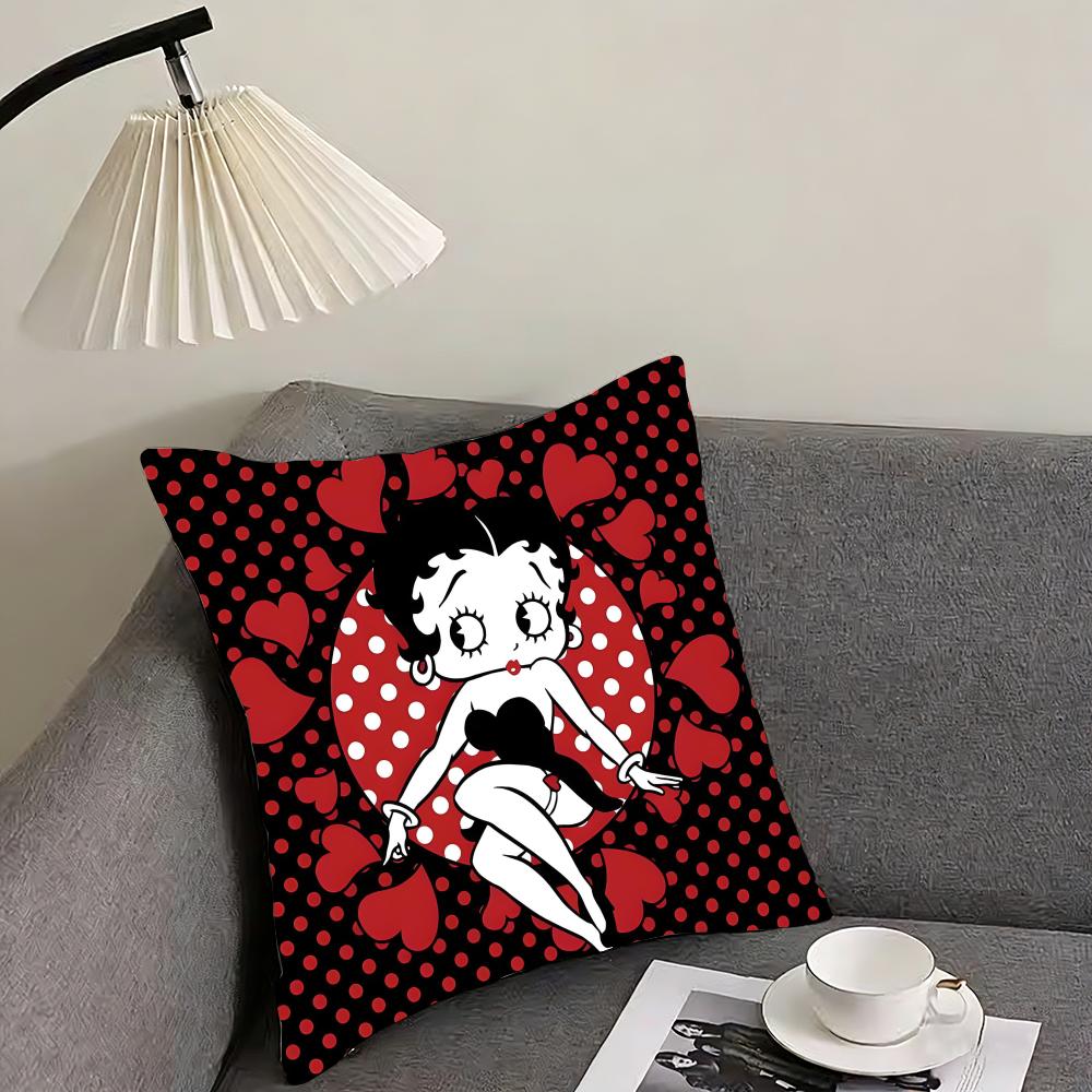 BBetty BoopP Fashion Cushion Cover Pillowcase Ultra Soft Skin Friendly Fabric Cloud Like Comfort Concealed Zipper