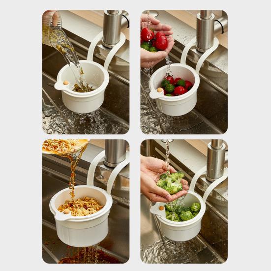 3Pcs Faucet Hanging Strainer Sink Drain Baskets Large Capacity Detachable Easy To Install Sink Strainer Colander Basket