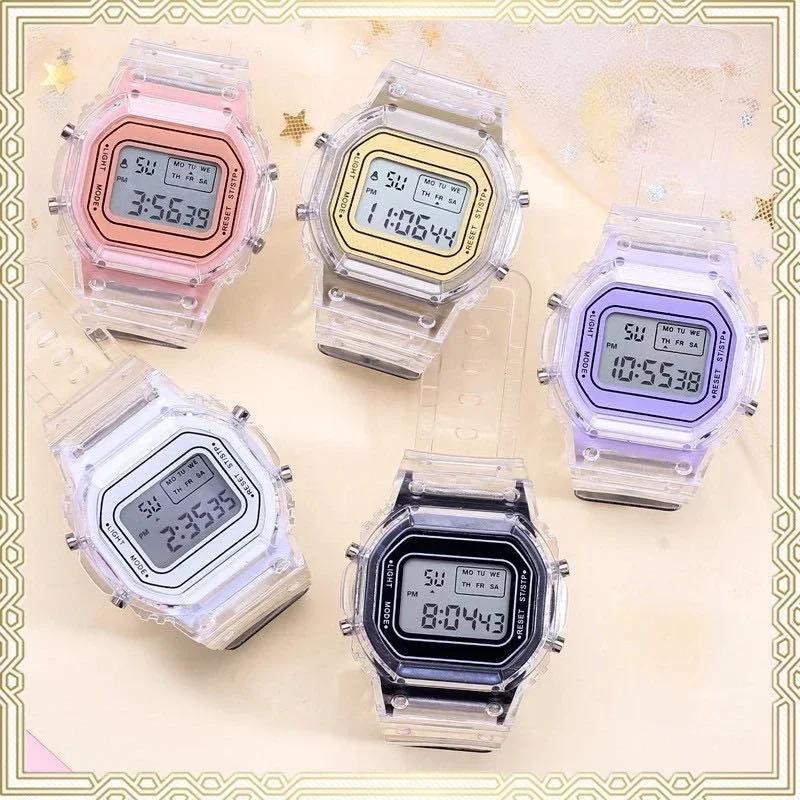 Электронные часы для женщин мужчин Reloj Силиконовый ремешок Прозрачные Нарядные Светодиодные Цифровые Наручные Часы Спортивные Часы Relogio Feminino