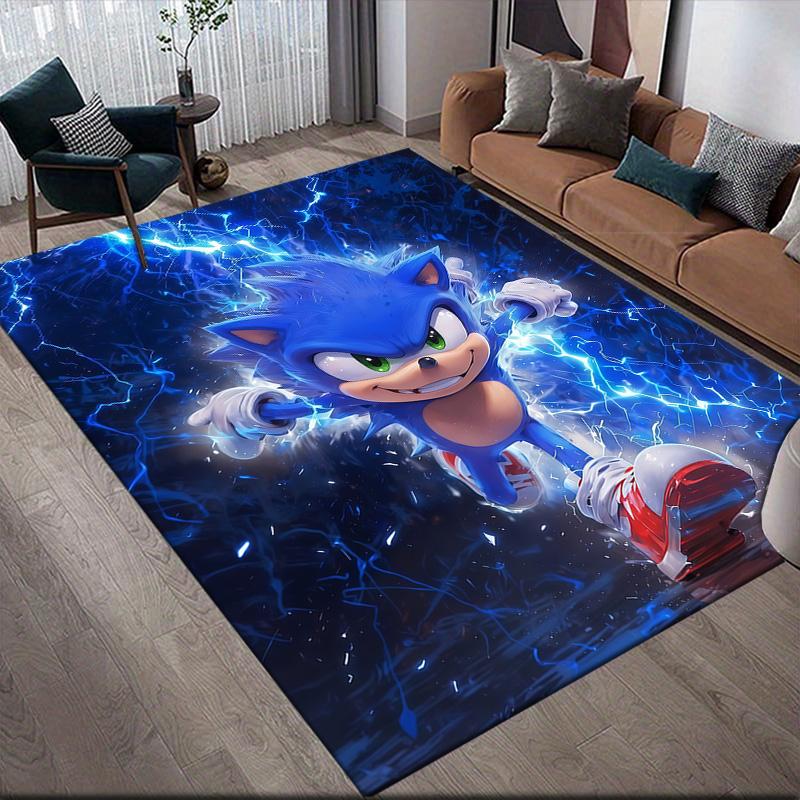 Sonic ActionAnti-Slip Floor Mat, Rectangular Carpet for Living Room, Bedroom, Sofa and Game Area.xwn