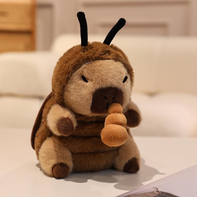 Cute Capybara Cosplay Bee,Dinosaur,Pig,Rabbit,Shark,Cockroach Doll 20cm Capybara Plush Toy Nose Pull Line Doll Kid Birthday Gift