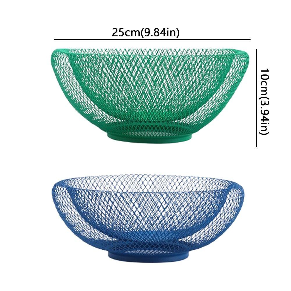 INS Style Iron Mesh Storage Tray Nordic Style Handmade Double-layer Fruit Basket Geometric Metal Fruit Tray Dining Table