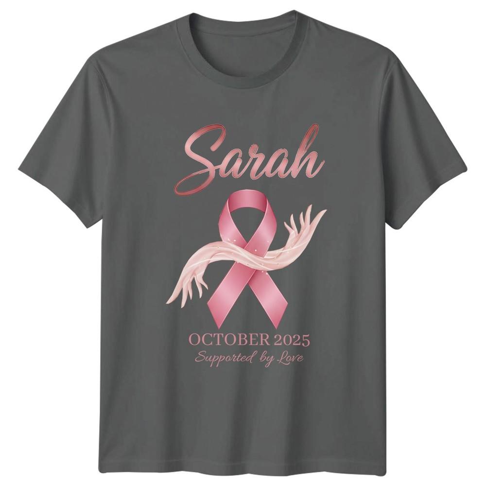 Sarah October 2025 Supported By Love Breast Cancer Awareness Unisexs Unisexs Tee