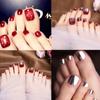 Faux Fingernails False Toe Nails Wearable Manicure Foot Nail Tips Detachable Fake Toenails  Women