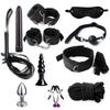 Elegant 11-piece Bondage Set with Anal Plug and Plush Ribbon